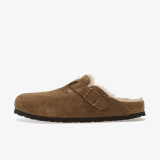 Birkenstock Papuče BOSTON SHEAR LEVE DARK TEA LAF 