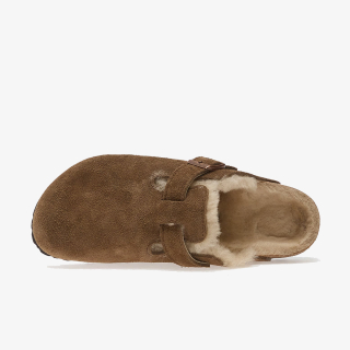 Birkenstock Papuče BOSTON SHEAR LEVE DARK TEA LAF 