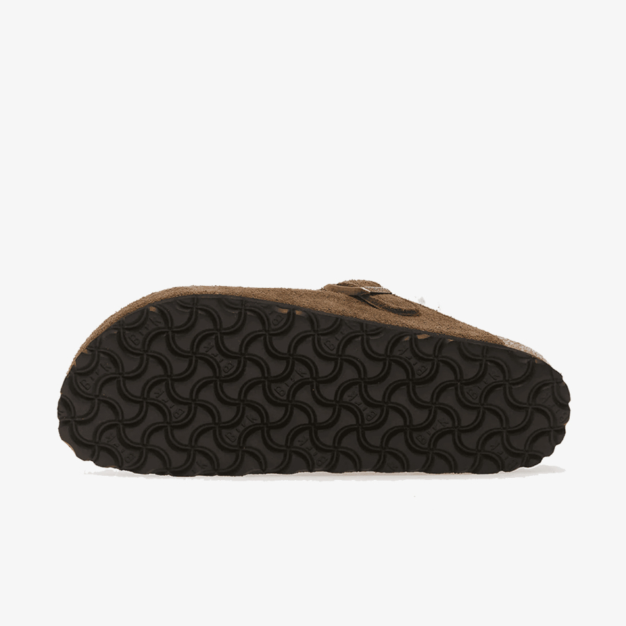Birkenstock Papuče BOSTON SHEAR LEVE DARK TEA LAF 