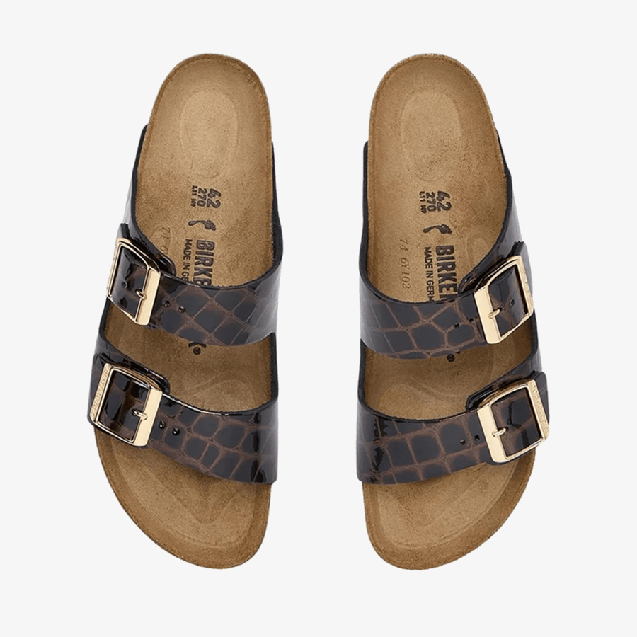 Birkenstock Papuče ARIZONA LENA EMBOSS ANIMAL BLACK 