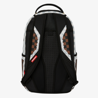 Sprayground Ranac CREAM AND BROWN TEAR CHECK BACKPACK 