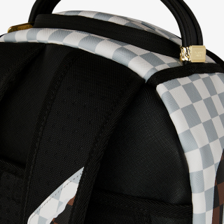 Sprayground Ranac CREAM AND BROWN TEAR CHECK BACKPACK 