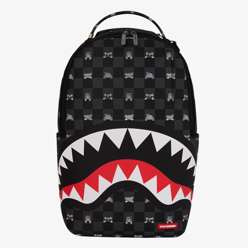 Sprayground Ranac GRAY PEEKING CHARACTER CHECK BACKPACK 