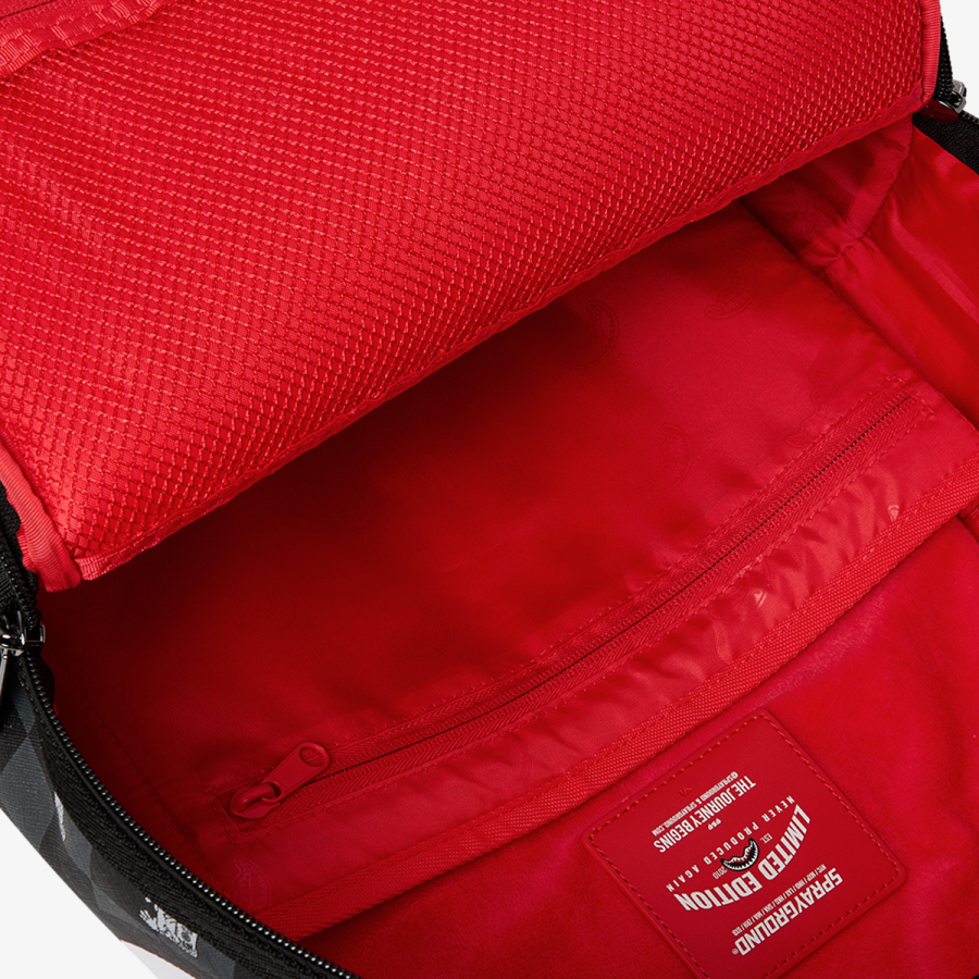 Sprayground Ranac GRAY PEEKING CHARACTER CHECK BACKPACK 