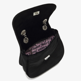 Juicy Couture Torba KIMBERLY CROSSBODY W/ FLA POLYESTER BLAC 