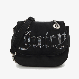 Juicy Couture Torba KIMBERLY CROSSBODY W/ FLA POLYESTER BLAC 