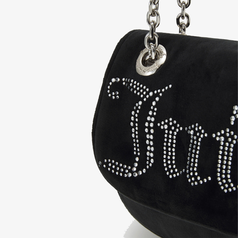 Juicy Couture Torba KIMBERLY CROSSBODY W/ FLA POLYESTER BLAC 