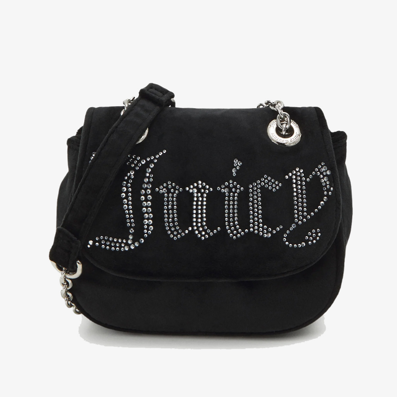 Juicy Couture Torba KIMBERLY CROSSBODY W/ FLA POLYESTER BLAC 