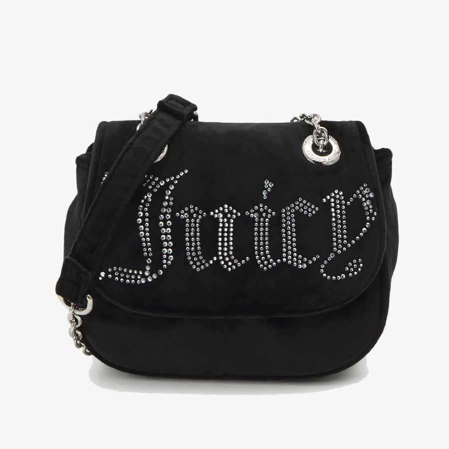 Juicy Couture Torba KIMBERLY CROSSBODY W/ FLA POLYESTER BLAC 
