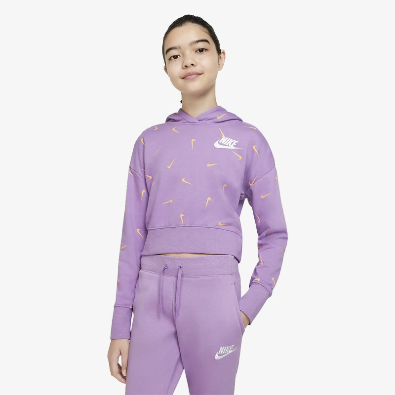 Nike Dukserica ODJECA DUKS G NSW CROP HOODIE AOP 