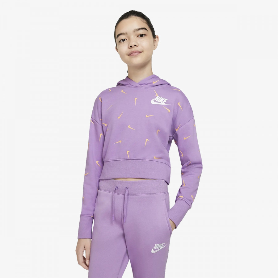Nike Dukserica ODJECA DUKS G NSW CROP HOODIE AOP 
