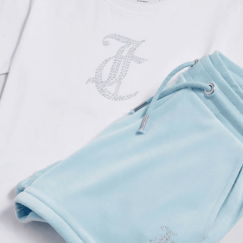Juicy Couture Trenerka JC LOGO TEE  VELOUR SHORT SET 