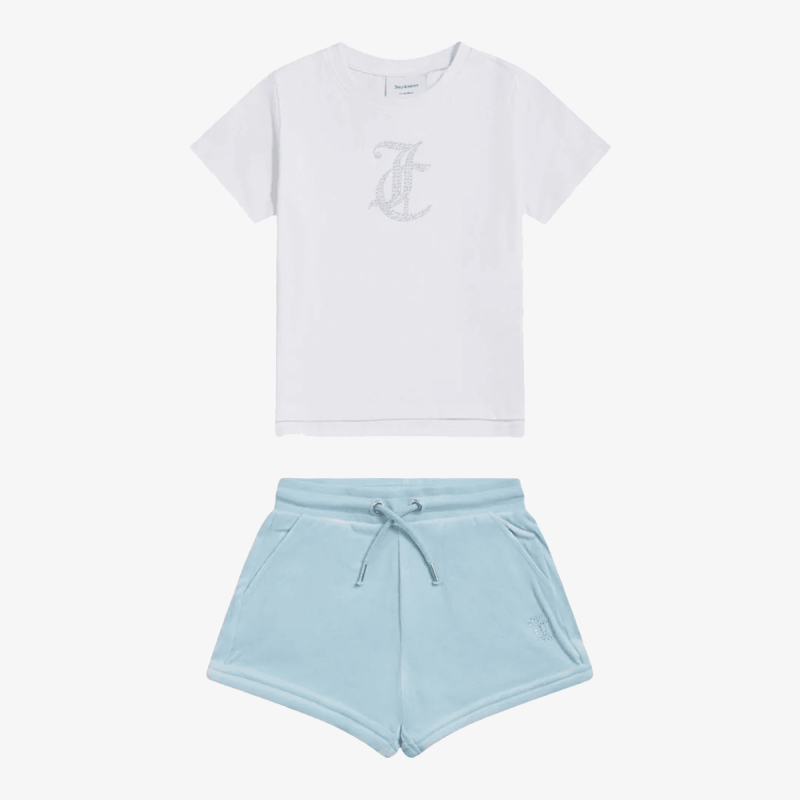 Juicy Couture Trenerka JC LOGO TEE  VELOUR SHORT SET 
