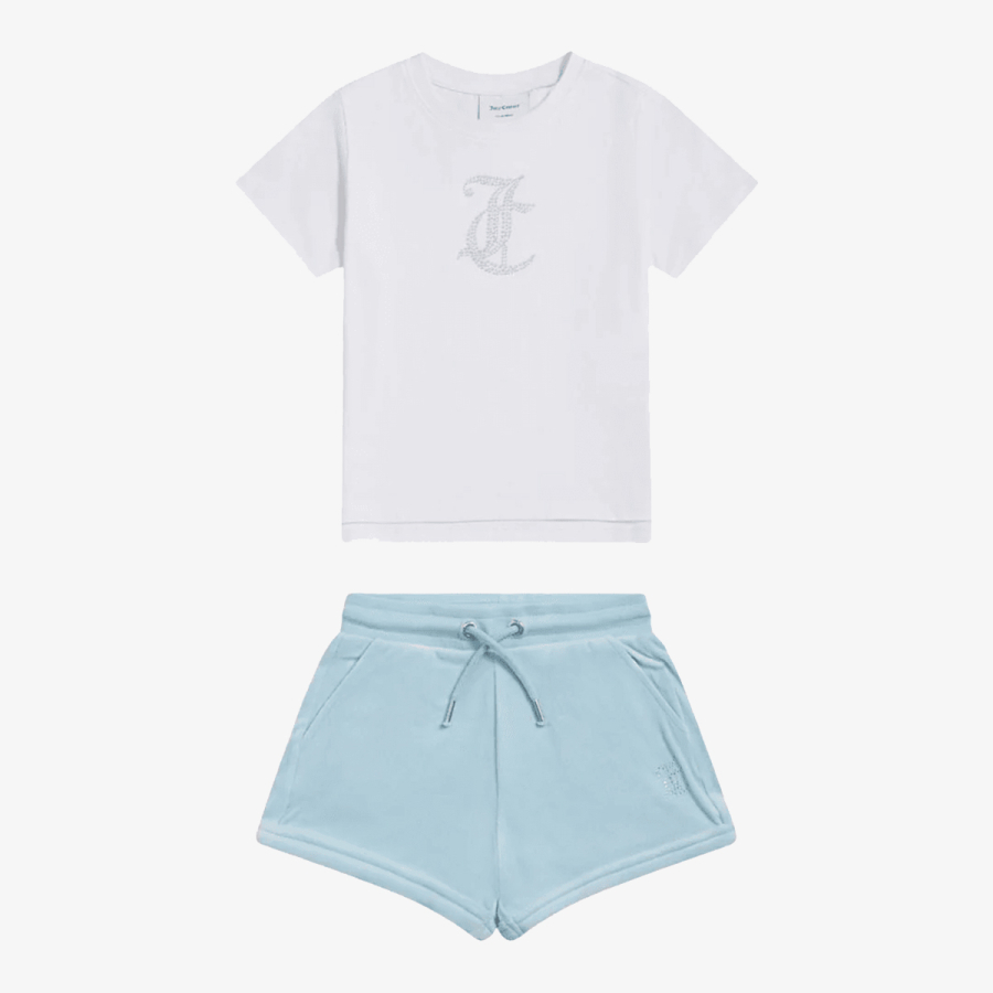 Juicy Couture Trenerka JC LOGO TEE  VELOUR SHORT SET 