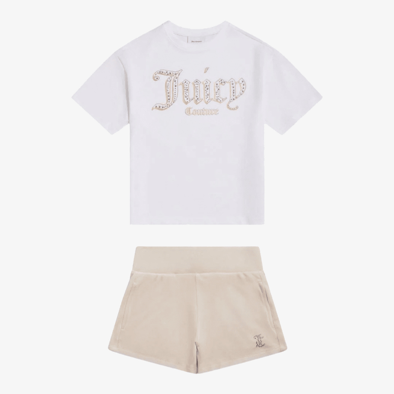 Juicy Couture Trenerka OVERSIZE TEE  VELOUR SHORT SET 