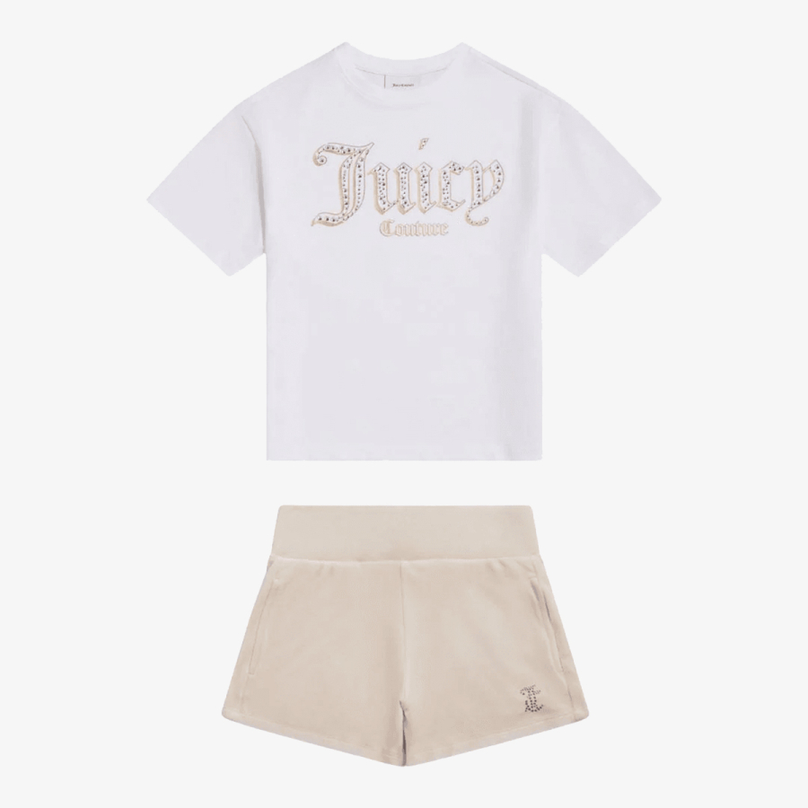 Juicy Couture Trenerka OVERSIZE TEE  VELOUR SHORT SET 