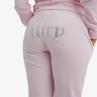 Juicy Couture Donji dio trenerke VELOUR TRACK PANT WITH DIAMANTE BRANDIN 