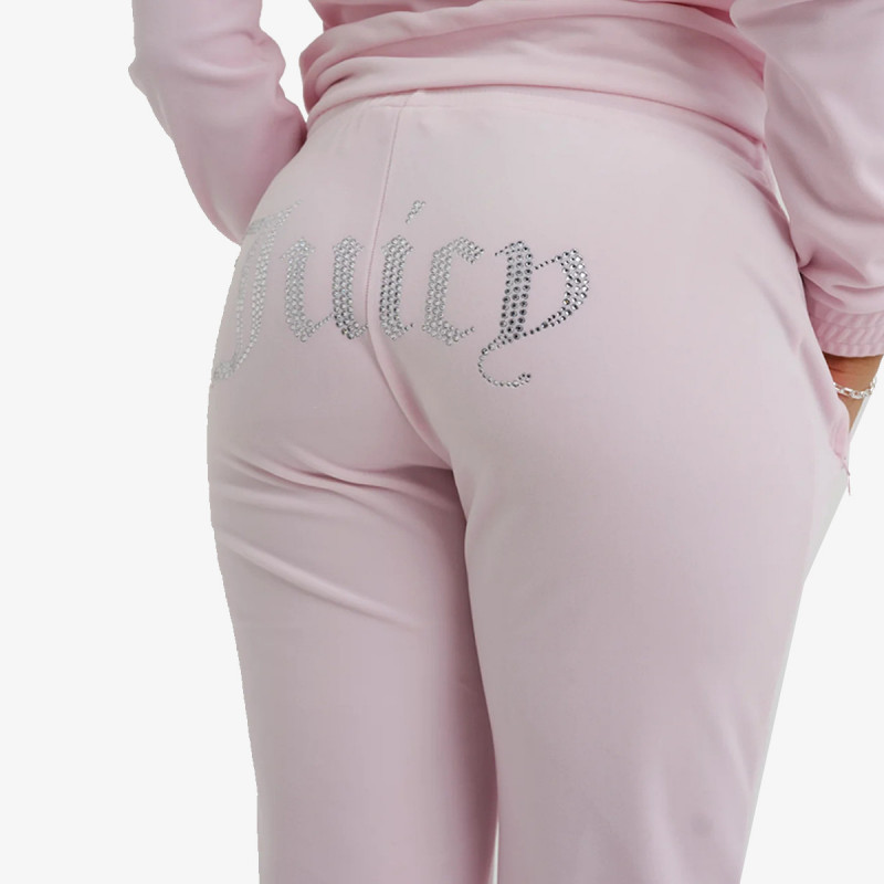 Juicy Couture Donji dio trenerke VELOUR TRACK PANT WITH DIAMANTE BRANDIN 