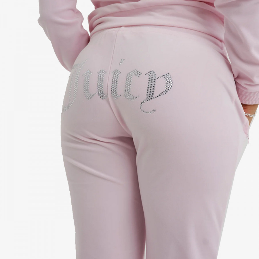 Juicy Couture Donji dio trenerke VELOUR TRACK PANT WITH DIAMANTE BRANDIN 