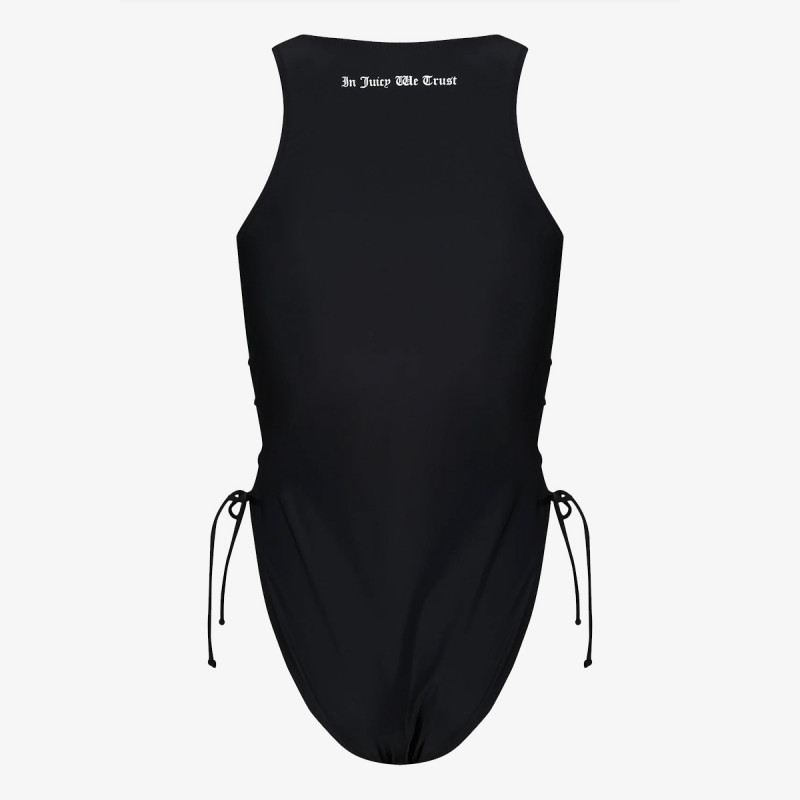 Juicy Couture Jednodijelni kupaći kostim Black Lattice One Piece 