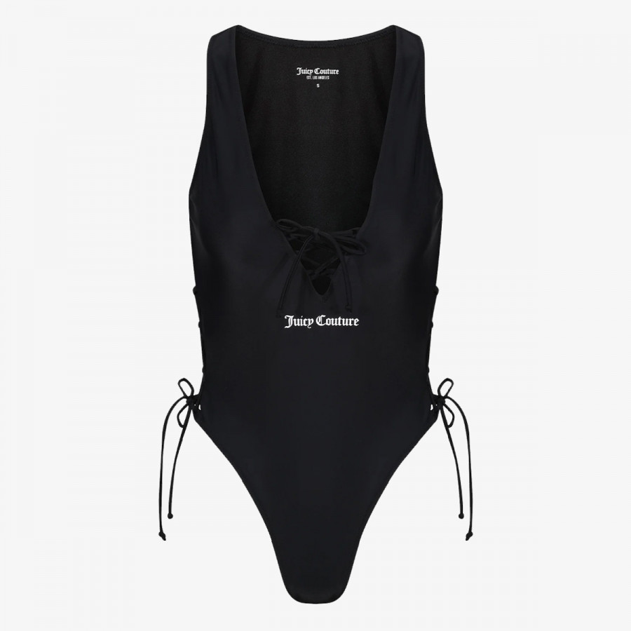 Juicy Couture Jednodijelni kupaći kostim Black Lattice One Piece 