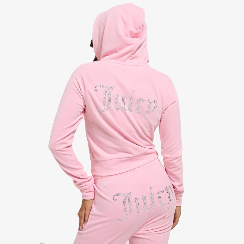 Juicy Couture Dukserica CLASSIC VELOUR HOODIE WITH JUICY  LOGO 