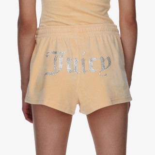 Juicy Couture Šorc VELOUR TRACK SHORTS WITH DIAMANTE BRANDI 