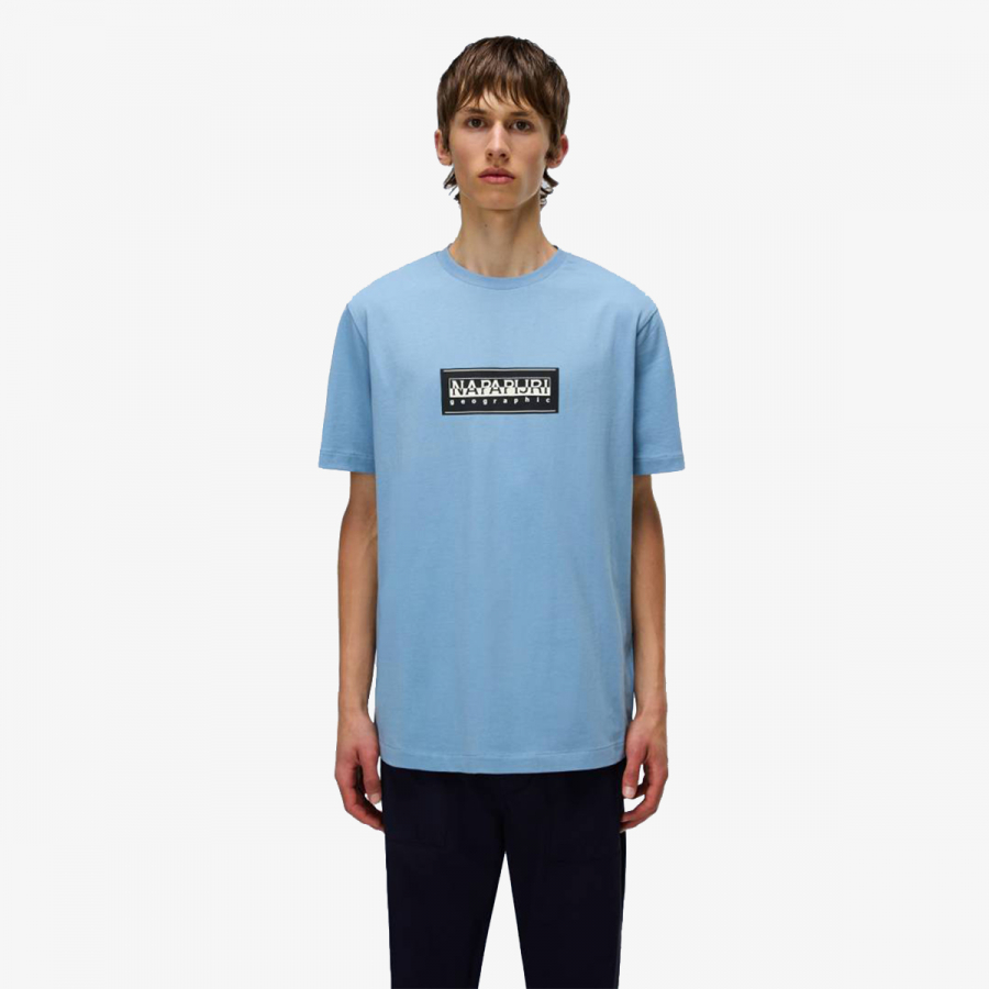 Napapijri Majica S-BOX LOGO SS FADED DENIM 