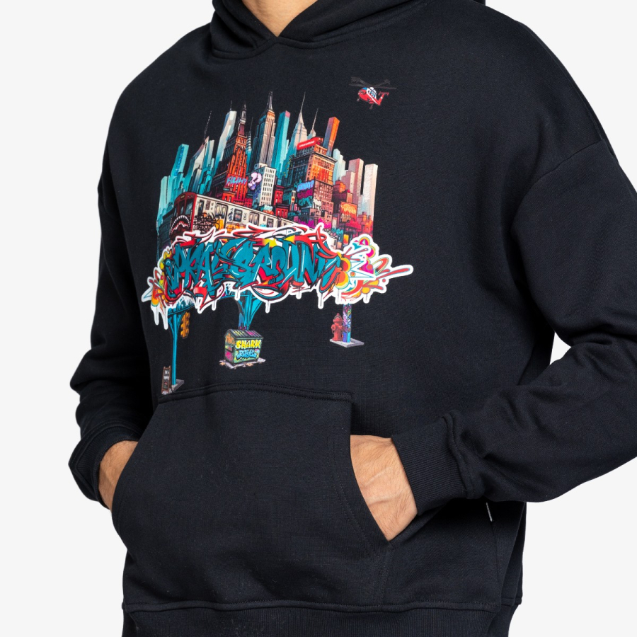 Sprayground Dukserica CITY SKYLINE COMFY HOODIE BLK 